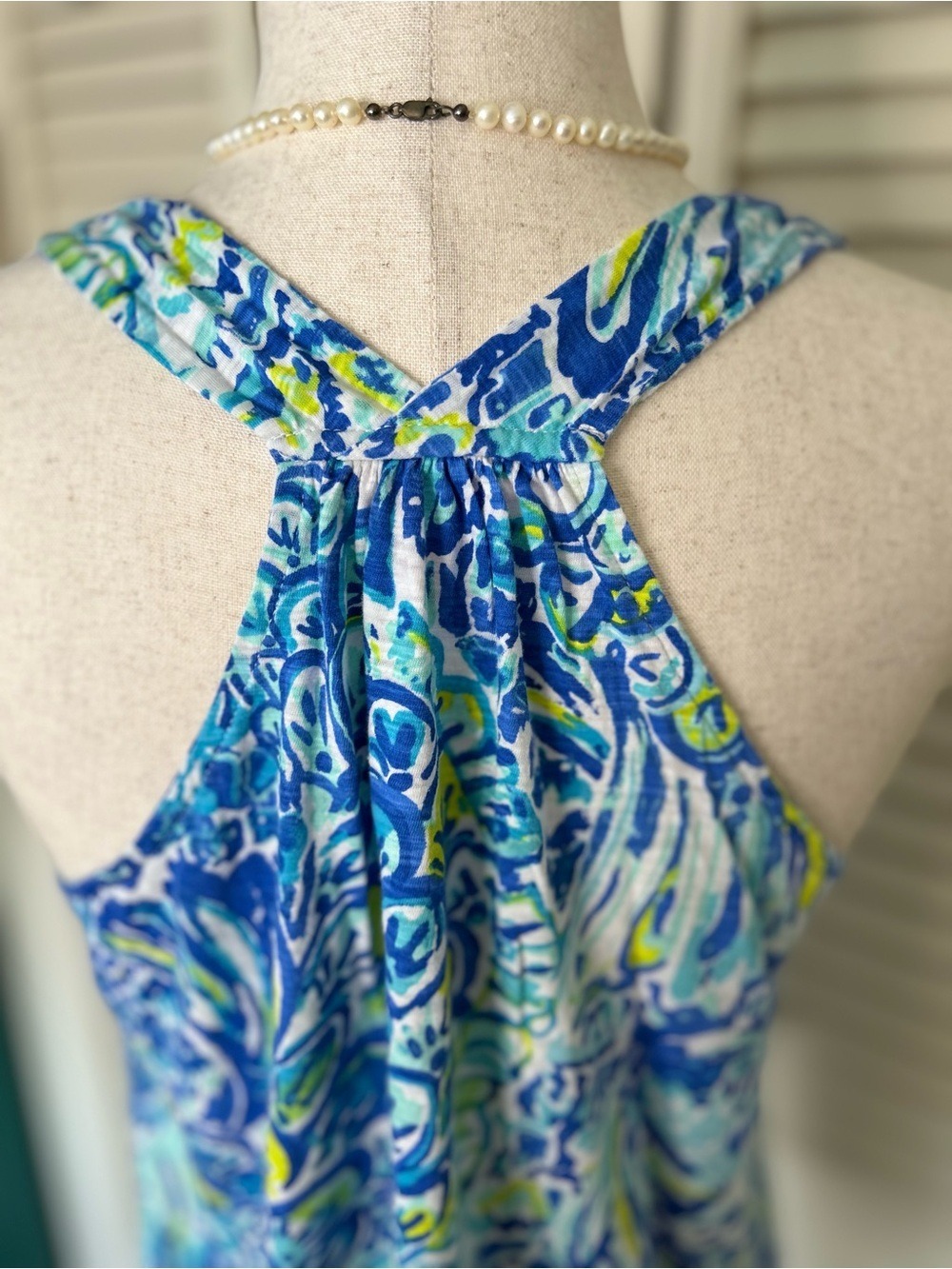 Lilly Pulitzer Cordelia Blue Paisley Racerback  Tank | Size Small - Picture 6 of 9